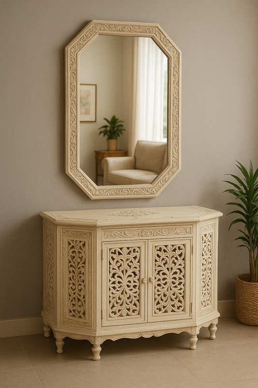 Shahi Mirror Console – Sheesham Wood Luxury Console Table with Mirror Pakistan