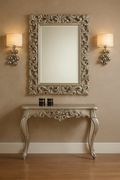 Silver Eye Mirror Console – Luxury Wall Mirror Console | Modern Home Decor