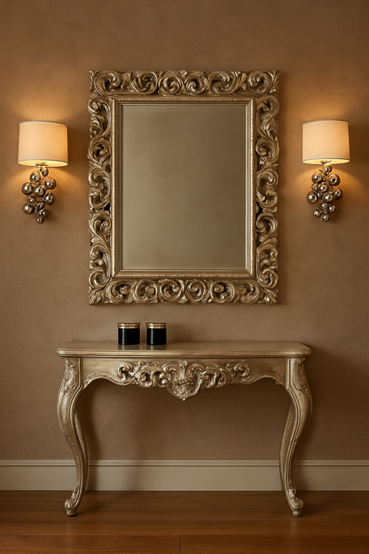 Silver Eye Mirror Console – Luxury Wall Mirror Console | Modern Home Decor