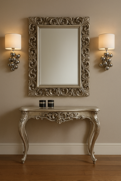 Silver Eye Mirror Console – Luxury Wall Mirror Console | Modern Home Decor