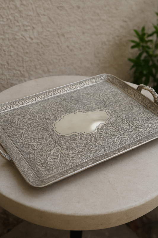 Silver Tray Set 02 – Premium Silver Serving Trays Made in Pakistan