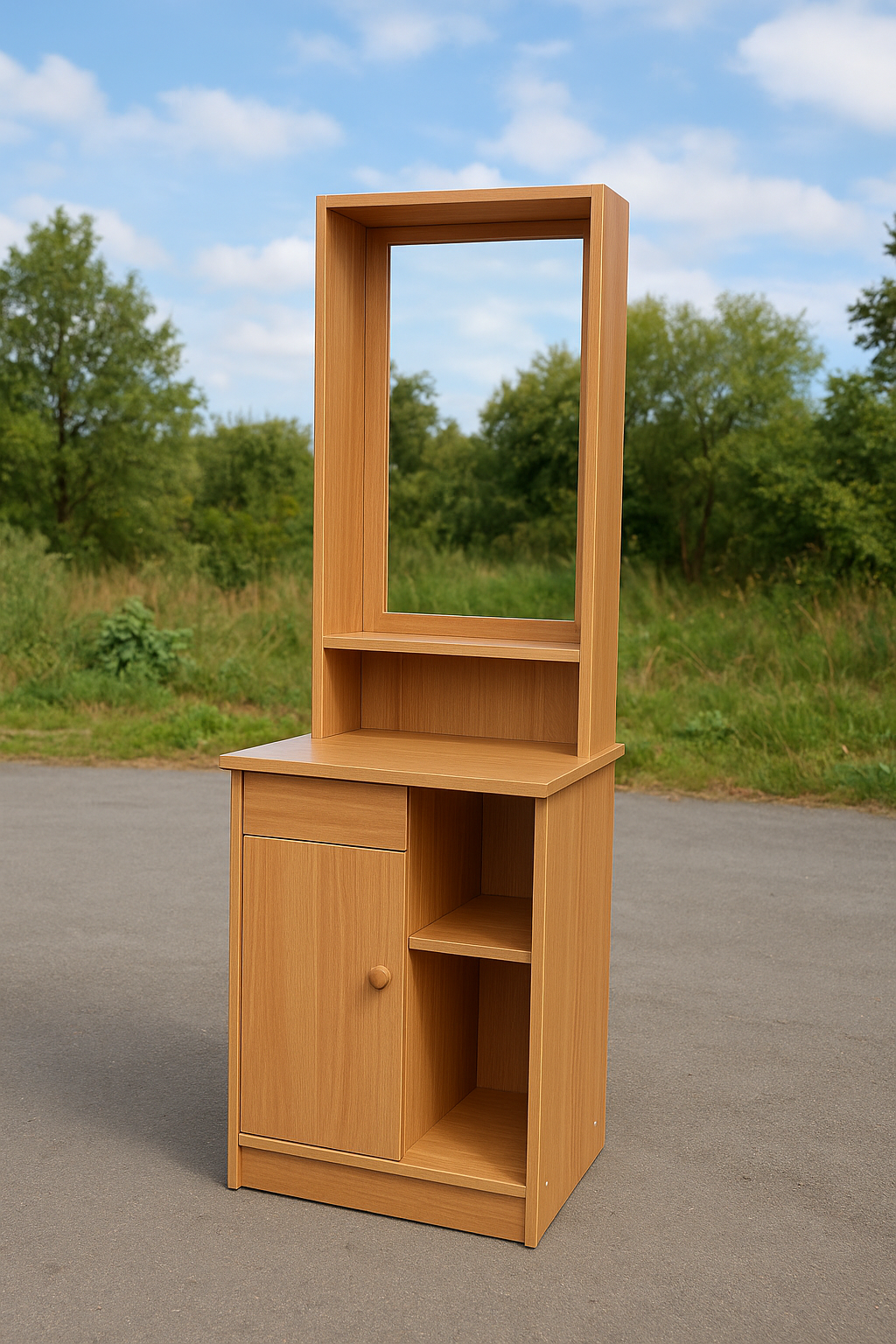 Sofia Dressing Table with Mirror – MDF Melamine Finish