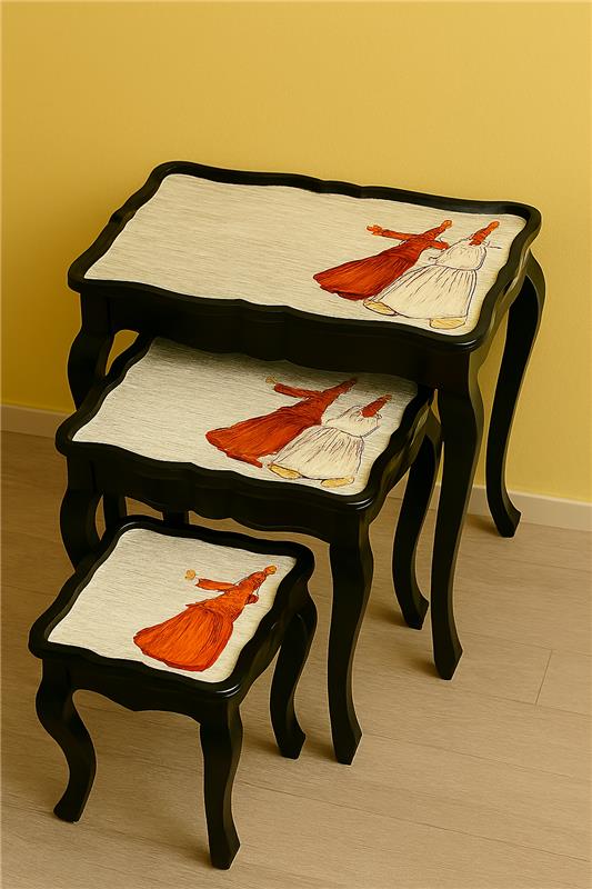 Sufi Nesting Table Set of 3 in Pakistan – Hand Painted