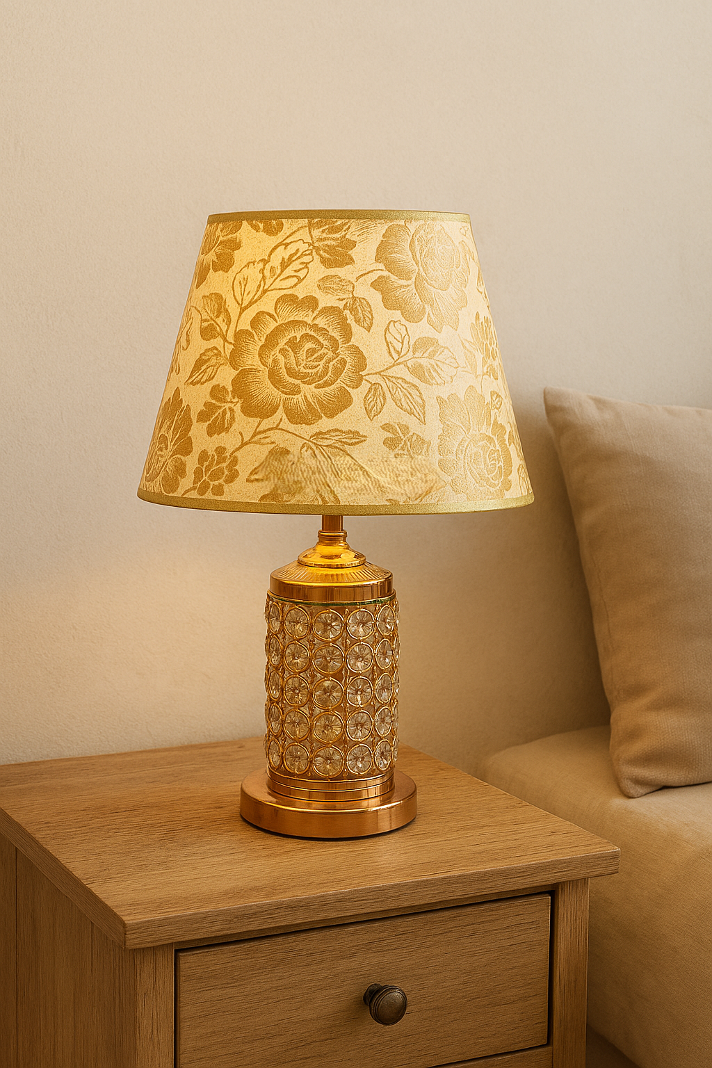 Table Lamp Crystal 02 – Elegant Crystal Bedside Lamp