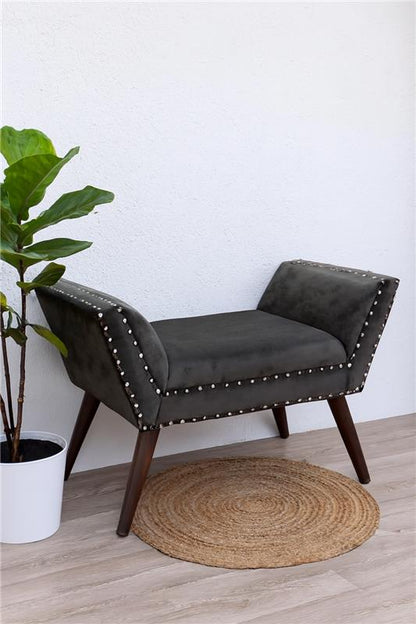 Targus Stool | Premium Fabric & Wood Accent Stool