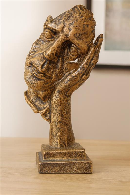Thinking Man Gold Decor Statue | Premium Home Décor Pakistan