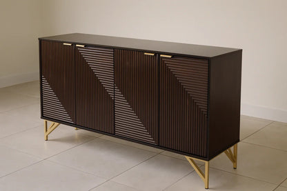 Timberline Console – Dark Brown CNC Design