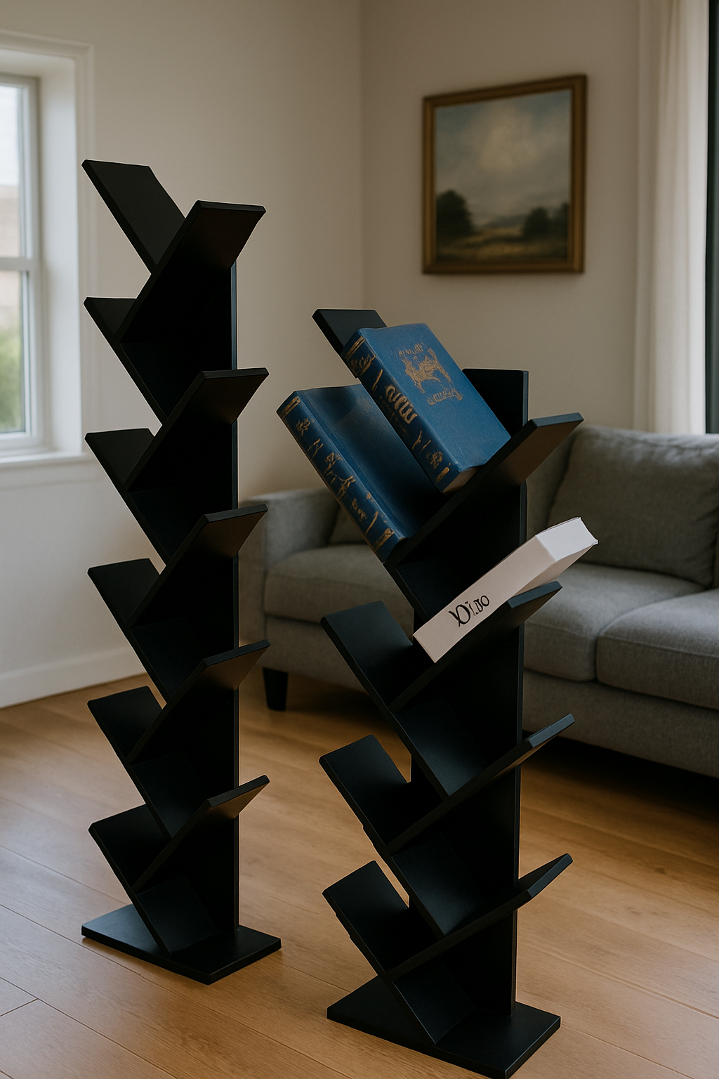 Tommy Shelf Tree Bookshelf Black – MDF Wooden Shelf