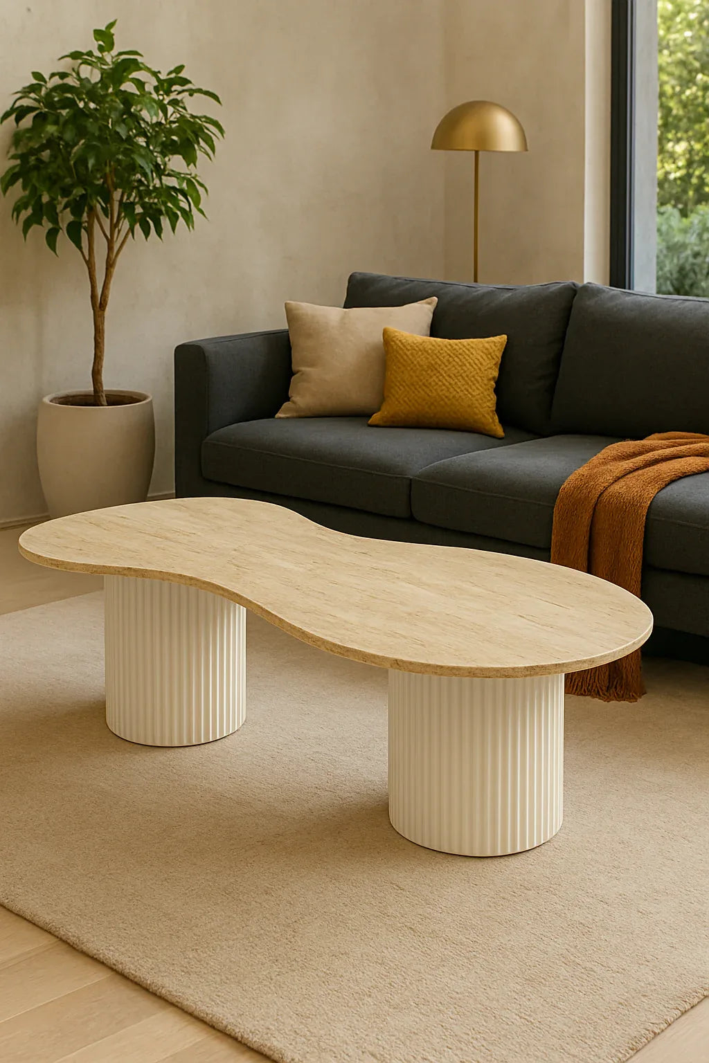 Travertine Marble Table – Modern CNC MDF Table Lahore