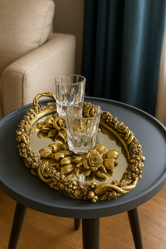 Tray 009 – Gold Plated Synthetic Tray Pakistan
