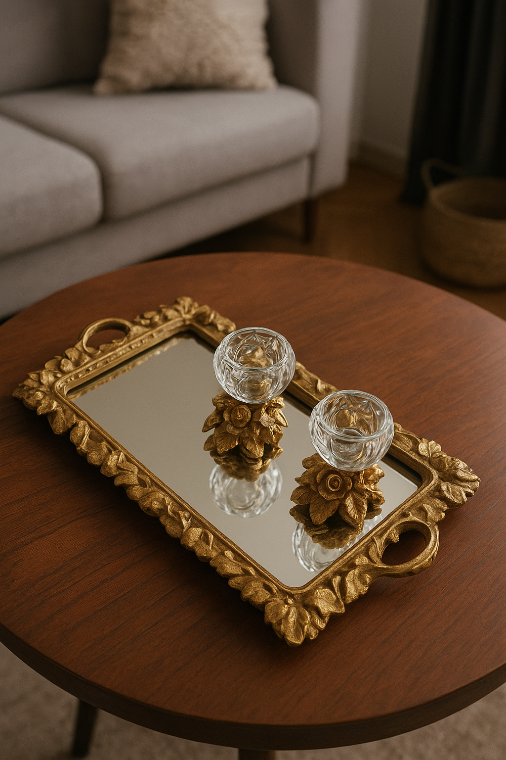 Tray 020 – Resin Serving Tray with Gold Leafing