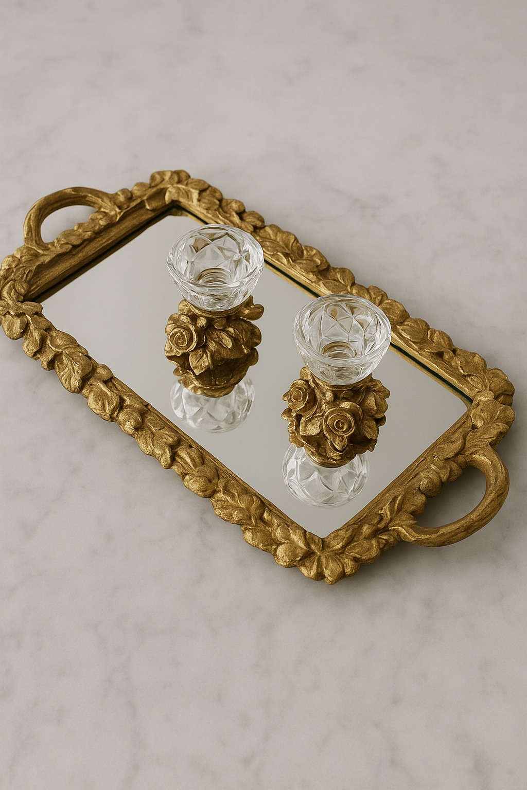 Tray 020 – Resin Serving Tray with Gold Leafing
