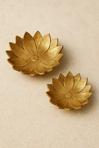 Tray 21 Set of 2 – Resin Gold Leaf Trays Pakistan