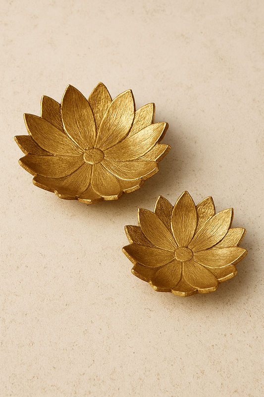 Tray 21 Set of 2 – Resin Gold Leaf Trays Pakistan