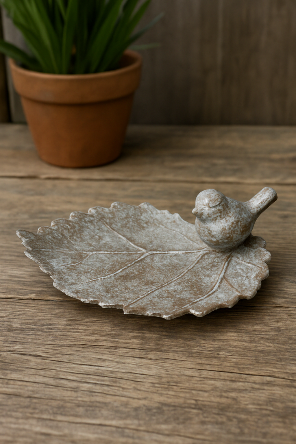 Trinket Tray Sparrow White Antique – Resin Decorative Storage Tray