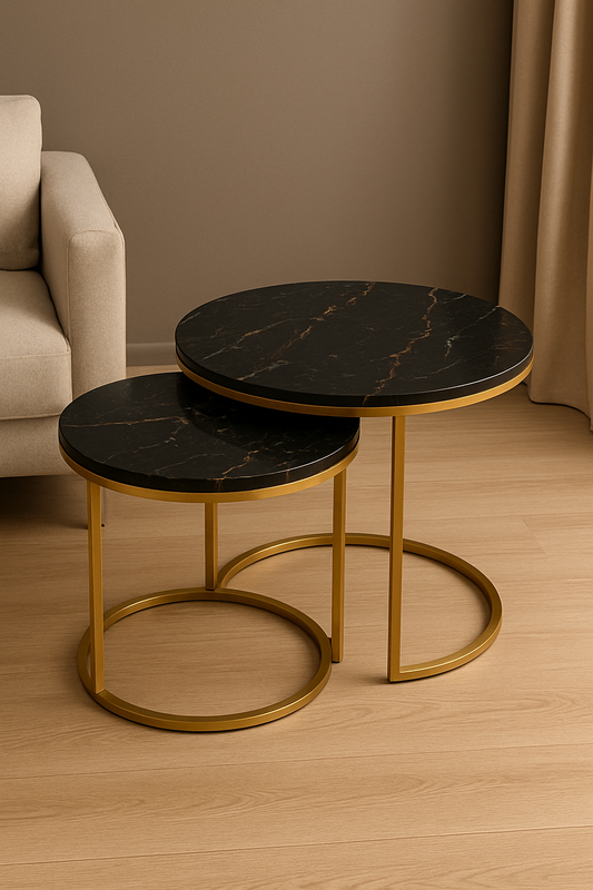 Triss Coffee Table Black – Round Nesting Set Pakistan