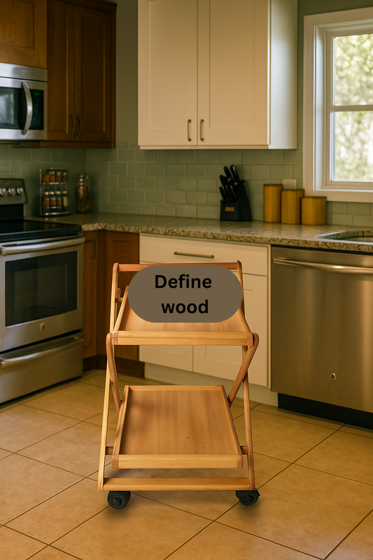 Two Shelf Folding Wooden Tea Trolley – Beechwood