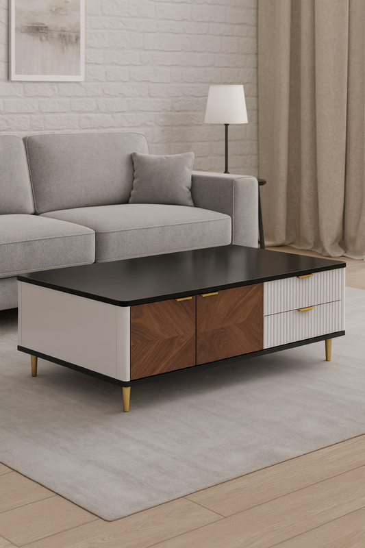 Urban Blend Coffee Table – MDF CNC Drawer Center Table