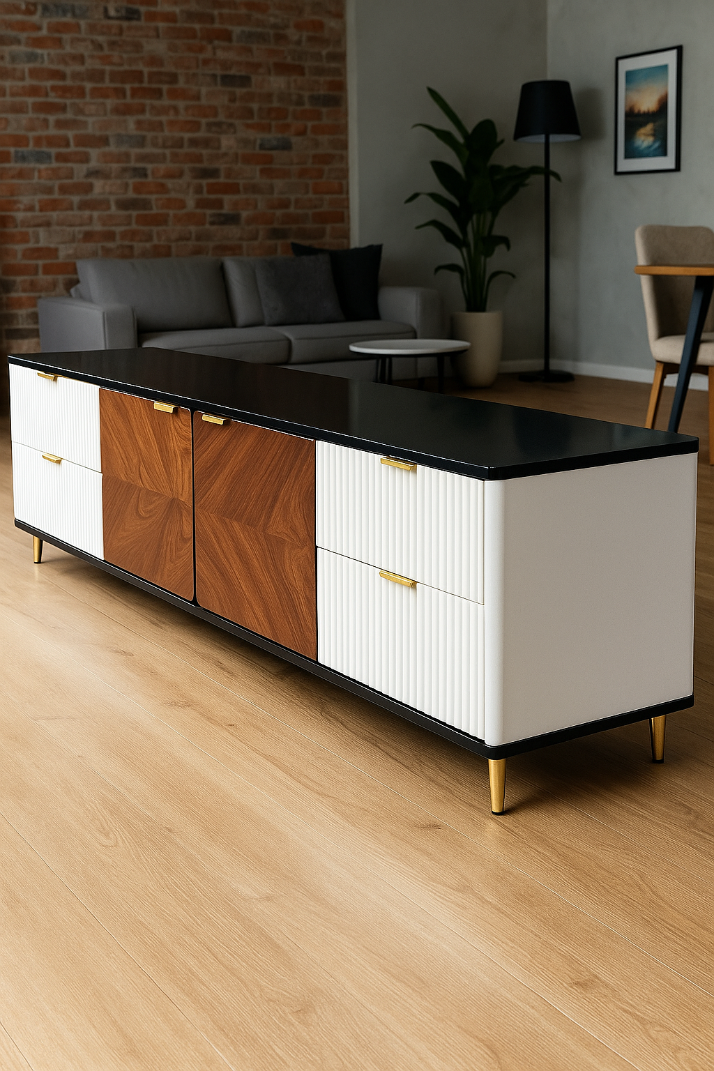 Urban Blend TV Console – Modern CNC MDF Unit Pakistan