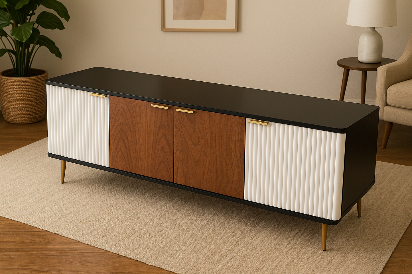 Urban Blend TV Console – Modern CNC MDF Unit Pakistan