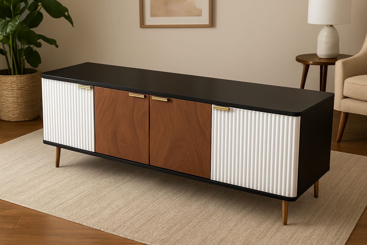 Urban Blend TV Console – Modern CNC MDF Unit Pakistan