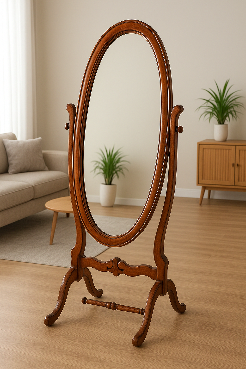 Victorian Mirror – 6ft Solid Wood Decorative Wall Mirror Pakistan