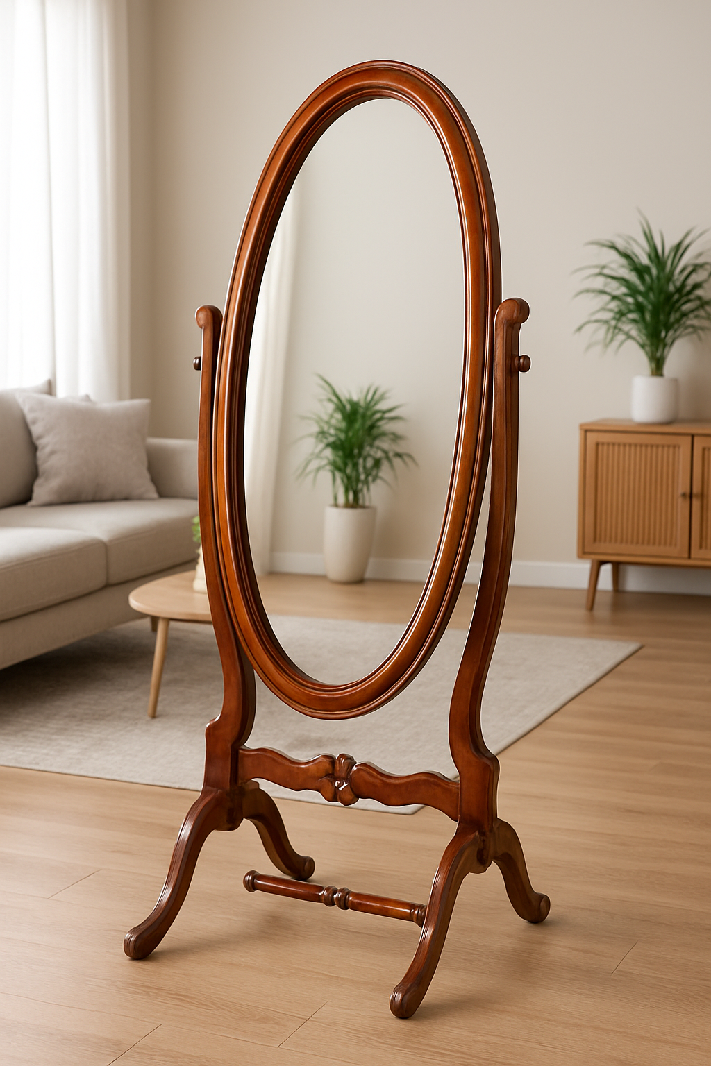 Victorian Mirror – 6ft Solid Wood Decorative Wall Mirror Pakistan