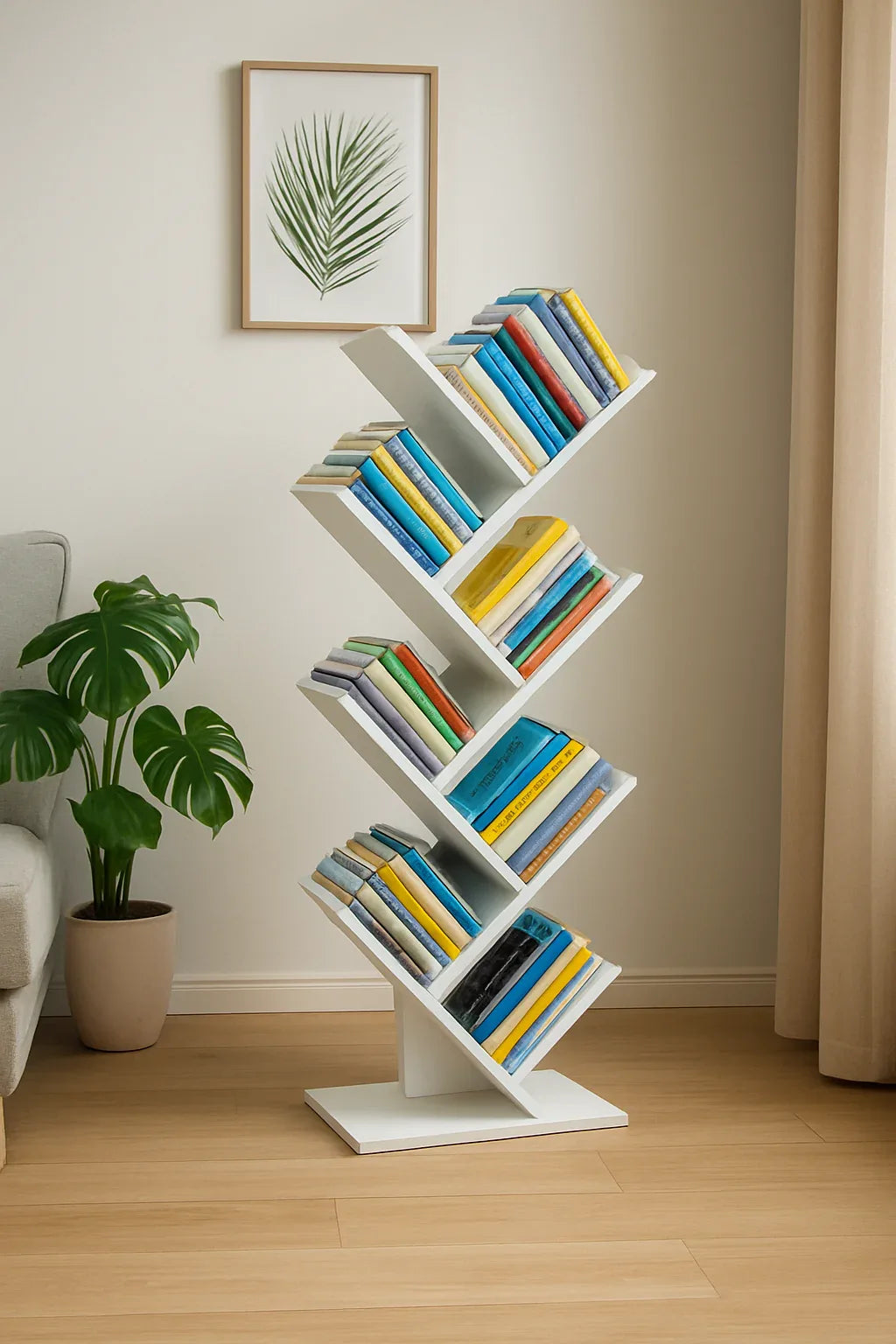 White Tommy Tree Bookshelf in Pakistan – Durable MDF Shelf