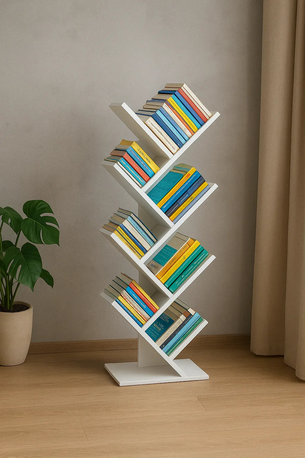 White Tommy Tree Bookshelf in Pakistan – Durable MDF Shelf