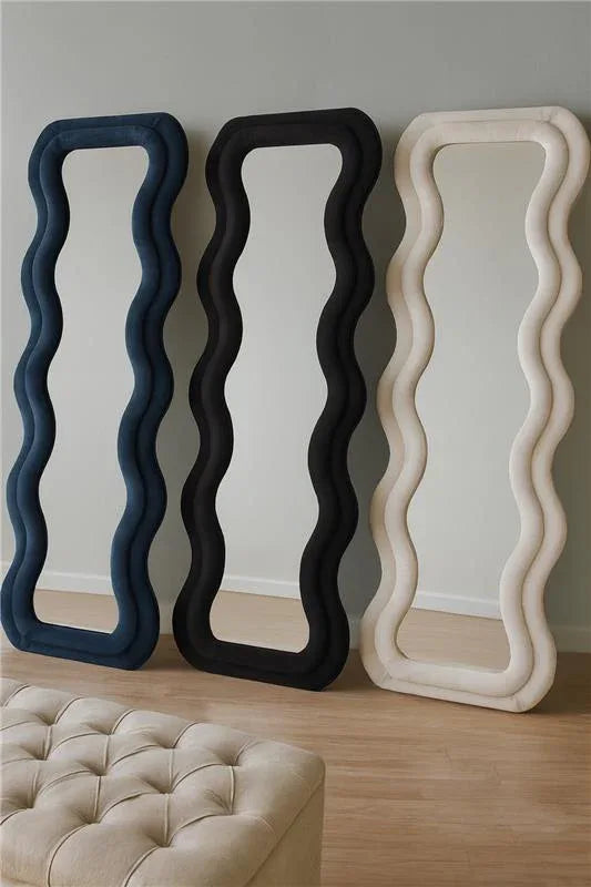 Wavy Square Mirror in Pakistan – 72x26 Wooden Frame Mirror