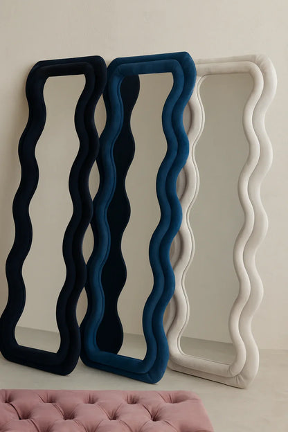 Wavy Square Mirror in Pakistan – 72x26 Wooden Frame Mirror