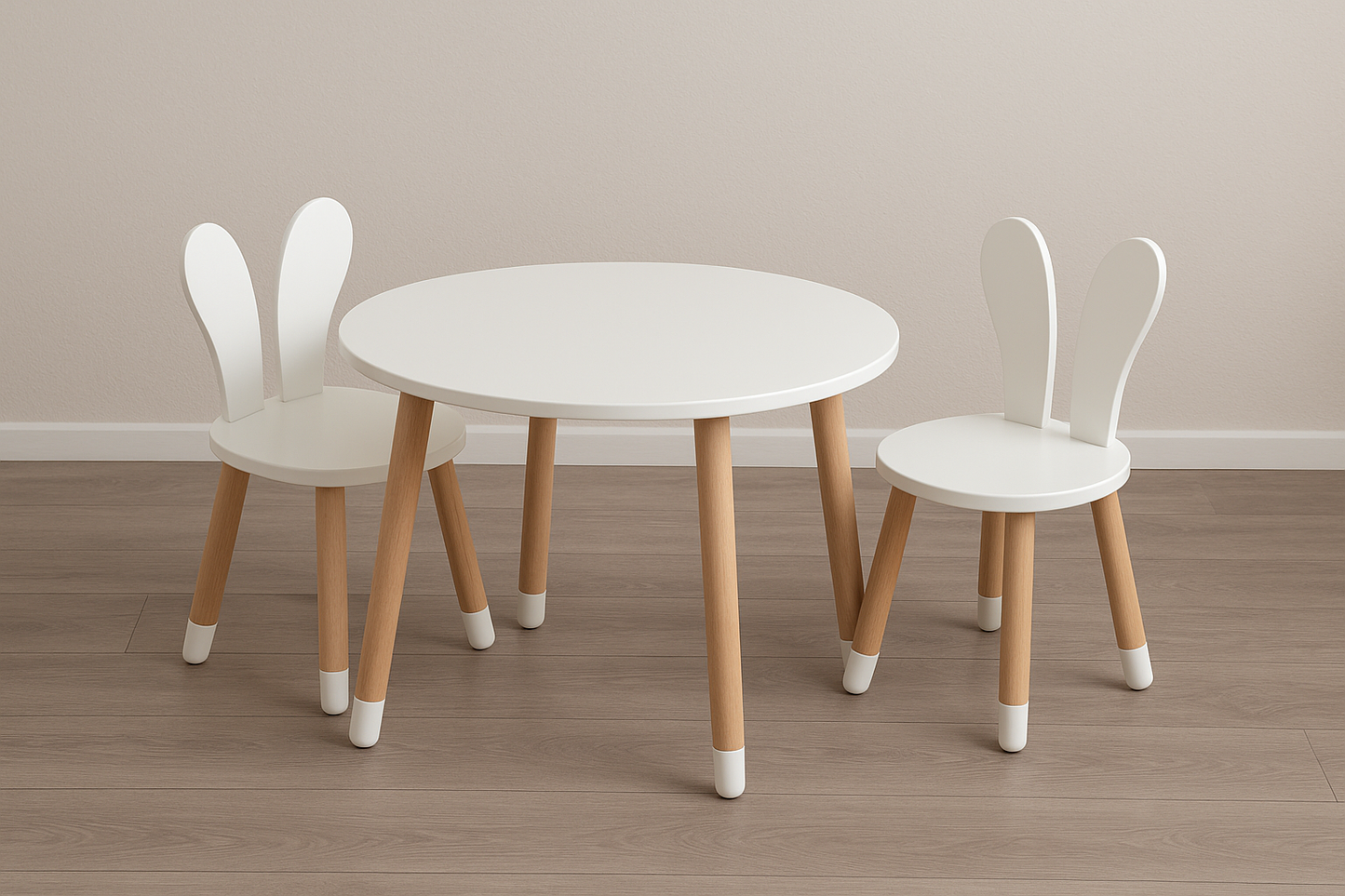 White Butterfly Kids Table & 2 Chairs – MDF Wood Set