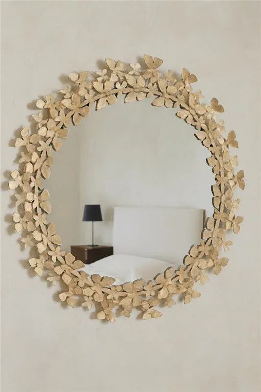 White Butterfly Mirror in Pakistan – Decorative Metal Wall Art