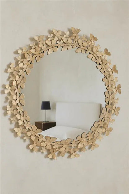White Butterfly Mirror in Pakistan – Decorative Metal Wall Art
