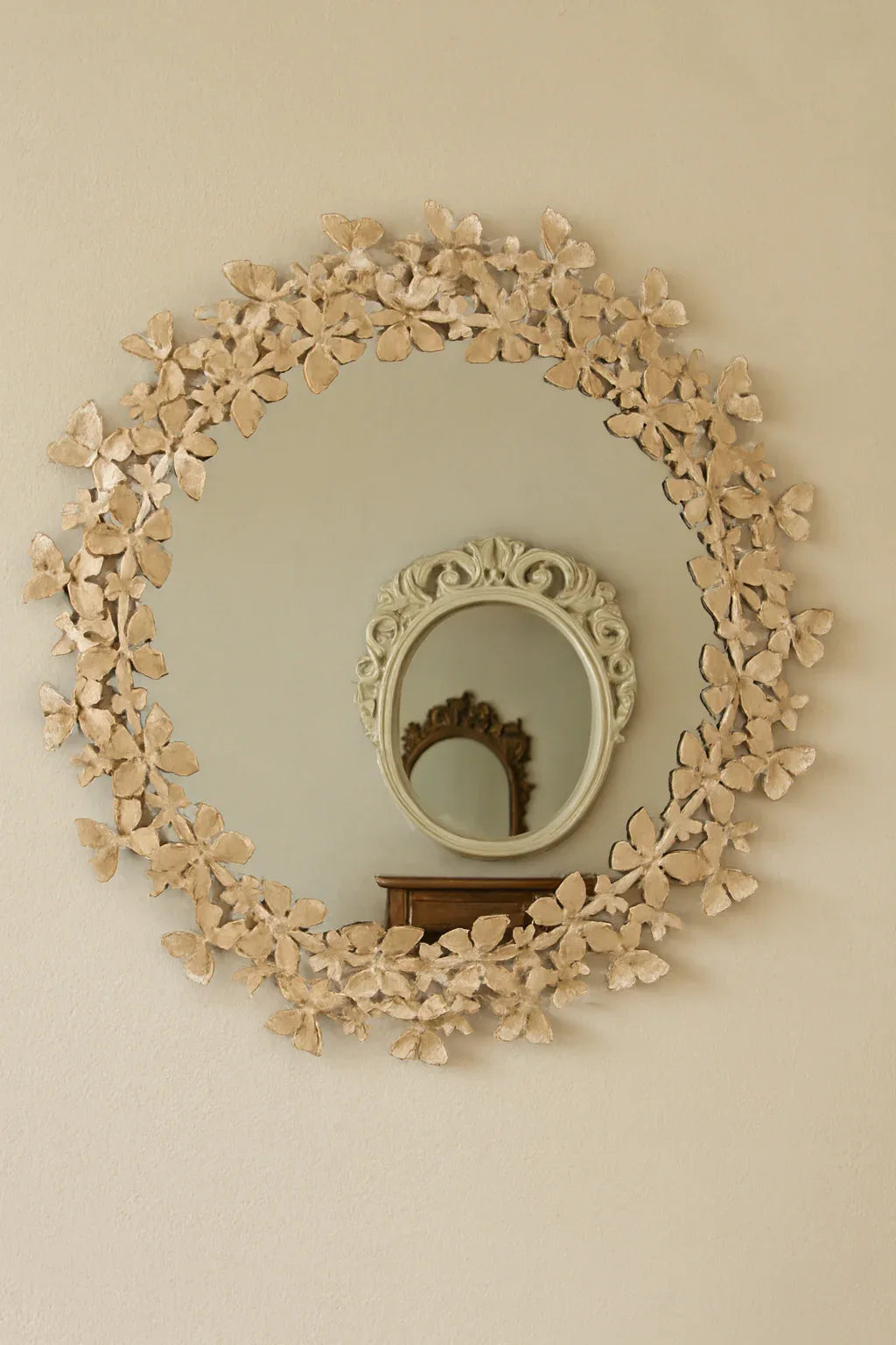 White Butterfly Mirror in Pakistan – Decorative Metal Wall Art