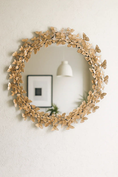 White Butterfly Mirror in Pakistan – Decorative Metal Wall Art