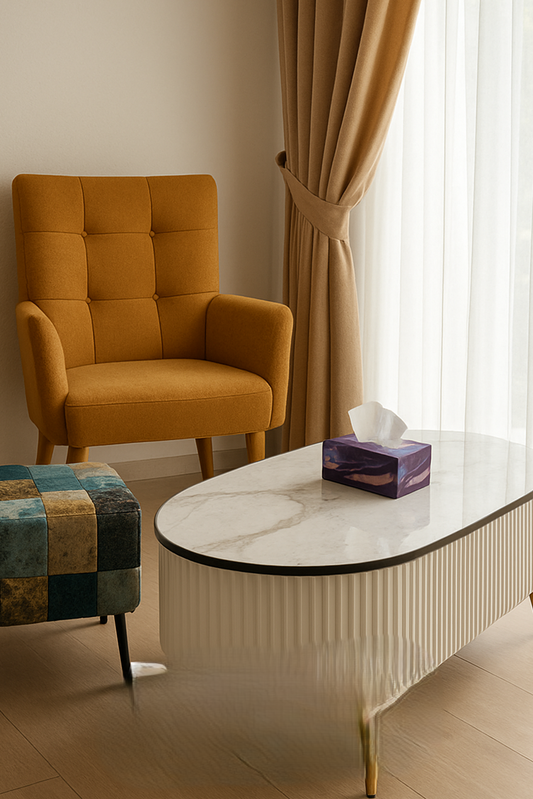 White Mamba Coffee Table – MDF & Gold-Plated Legs