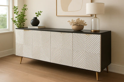 White Whisper Console – CNC Design with Storage