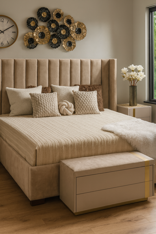 Yanny Bed Set in Pakistan – Luxury King Size Wooden Bed