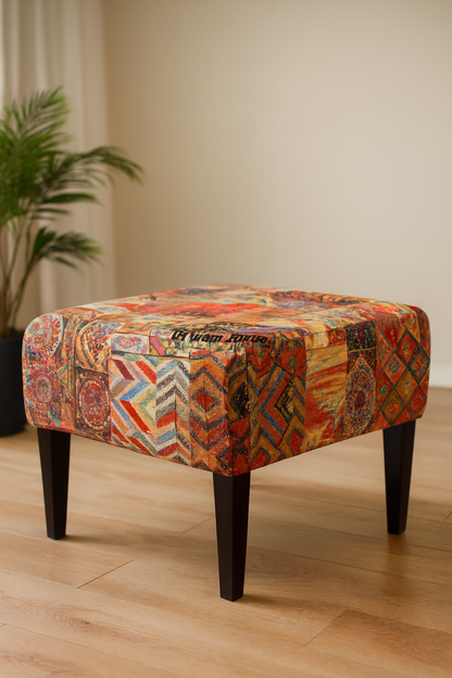 Yanny Stool | Premium Fabric Accent Stool for Home