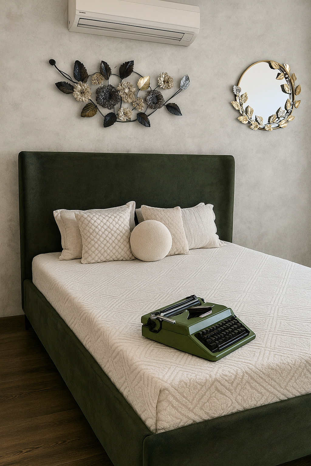 Zen Olive Bed – Modern King Size Wooden Bed Frame