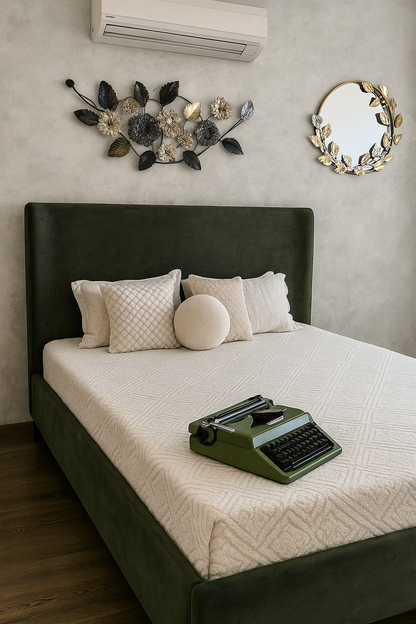 Zen Olive Bed – Modern King Size Wooden Bed Frame