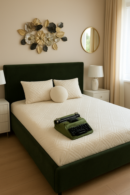 Zen Olive Bed – Modern King Size Wooden Bed Frame