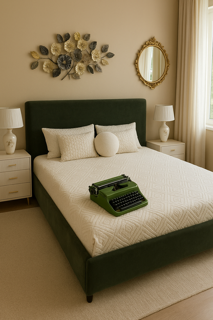 Zen Olive Bed – Modern King Size Wooden Bed Frame