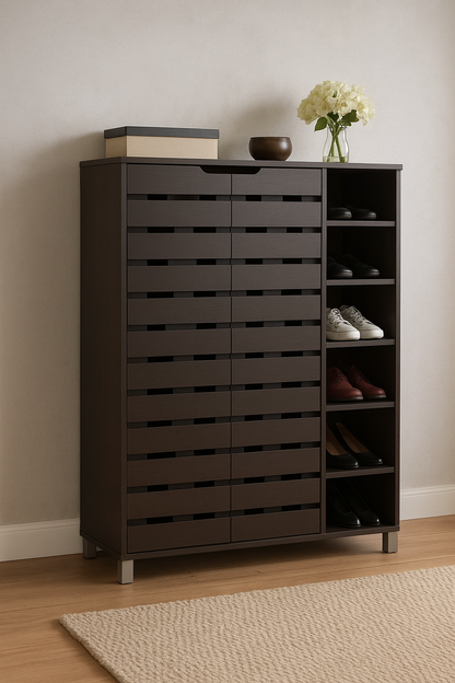 Zeta Shoe Rack – Modern MDF Shoe Cabinet | Premium Footwear Organizer Pakistan