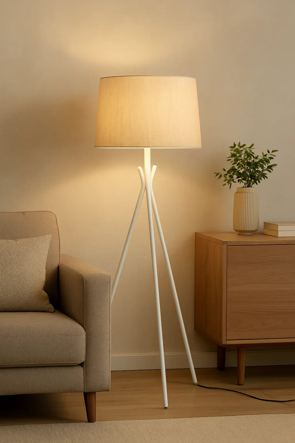 Metal Tripod Lamp 01 – Modern Floor Lamp with Shade